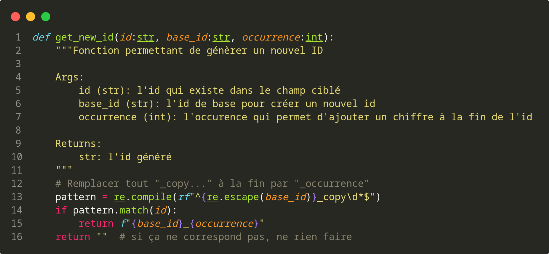Capture d'écran du code Python pour gérer la logique de répétition des champs dans le formulaire